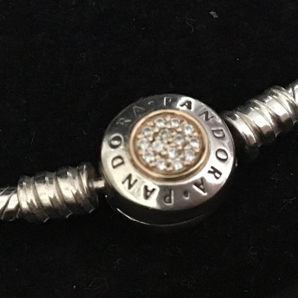 Pandora Logo 14k gold and silver bracelet - Picture 2 of 8